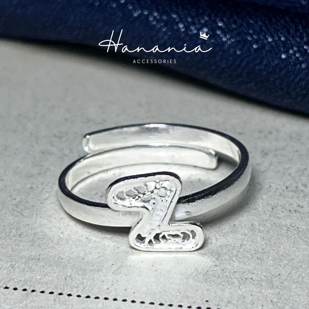 Hanania - Jewelry Cincin Silver / Perak, H103 Cincin Bentuk Huruf Z, Filigree, Cincin bisa dipakai p