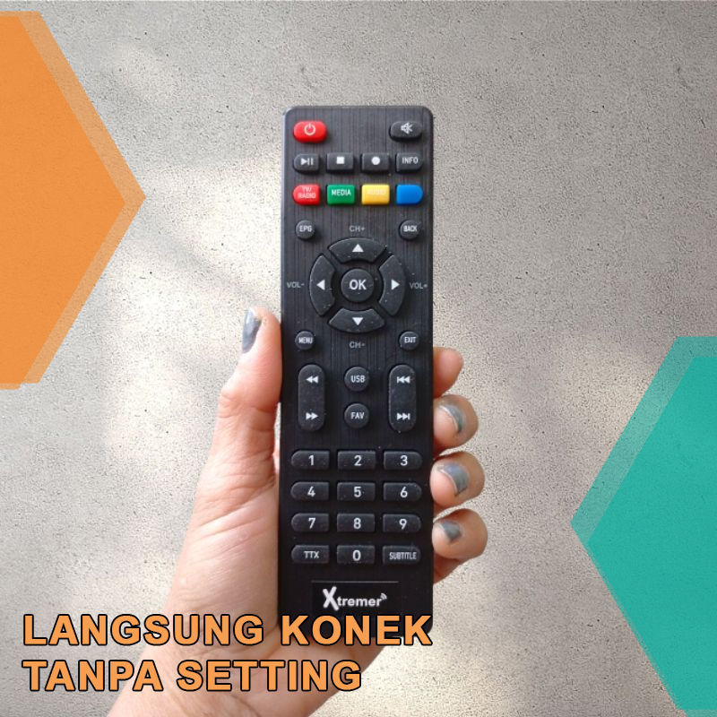 Remot Remote STB DVB-T2 Set Top Bov Digital TV Xtremer dijamin konek tanpa setting