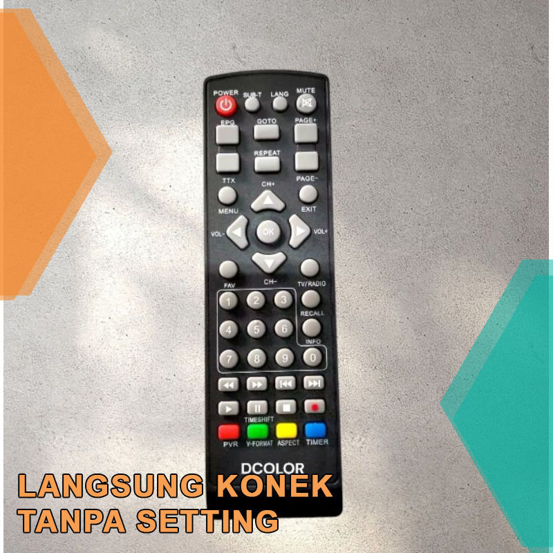 Remote Dcolor . Remot control set top box Dcolor. Remot STB Dcolor. dijamin konek tanpa setting