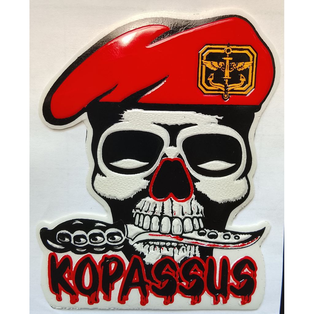 Sticker Embos BARET RENGKORAK KOPASSUS, Sticker BARET RENGKORAK KOPASSUS Embos
