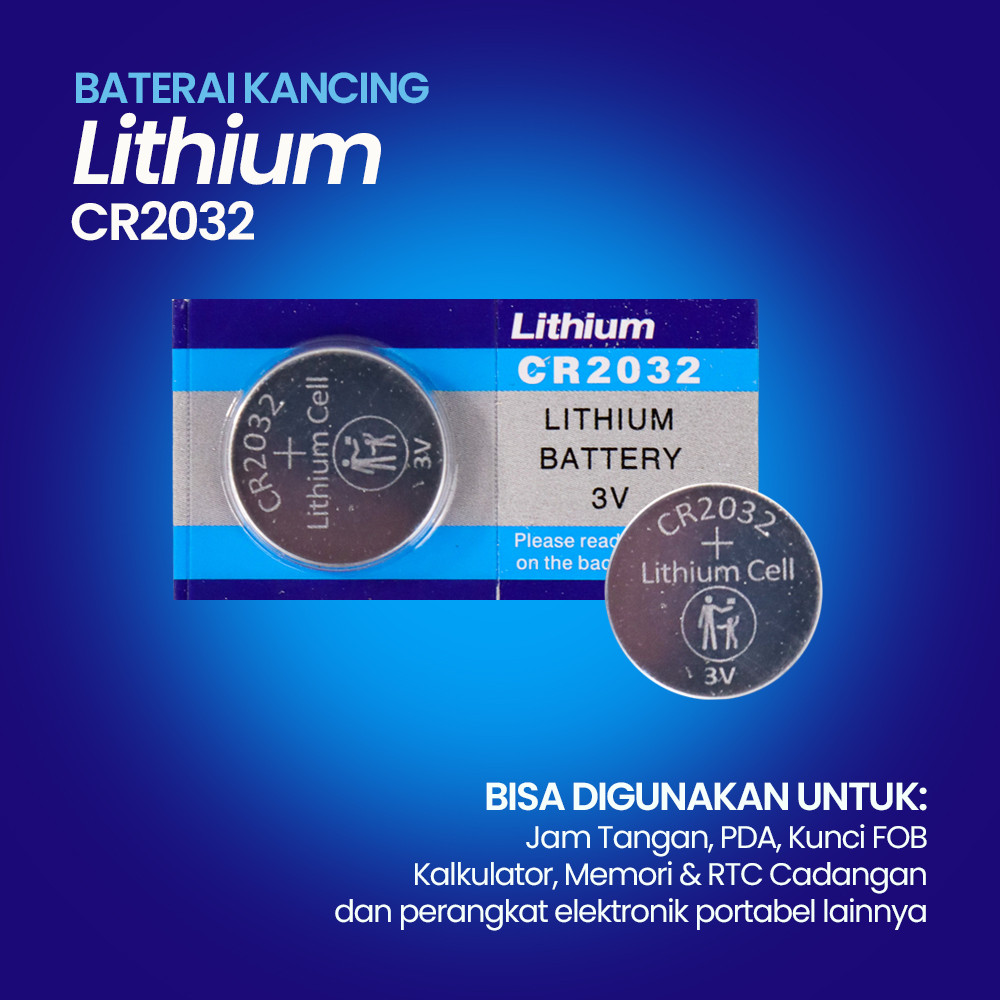 Baterai Kancing Lithium CR2032 Watch Calculator Battery 3V 1 PCS
