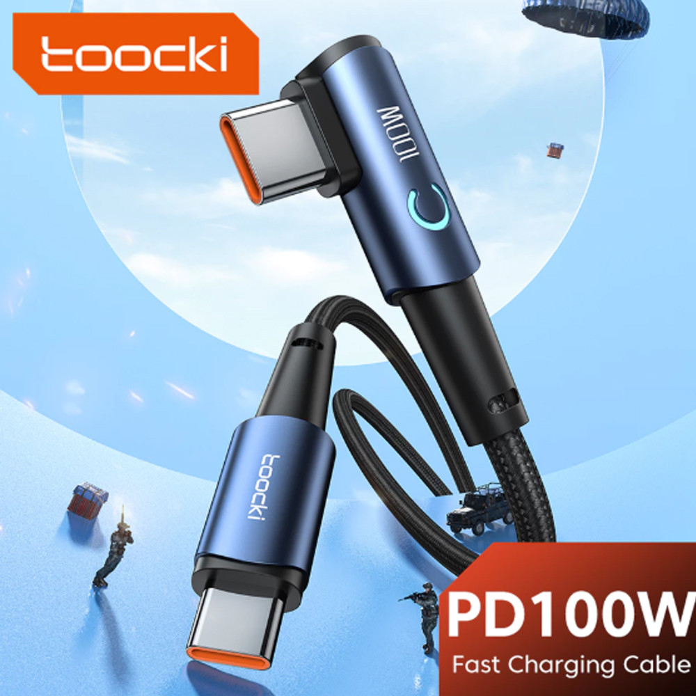 Kabel Data Type C to Type C Fast Charging L-Shape PD 100W 5A - TXCTT1-WY