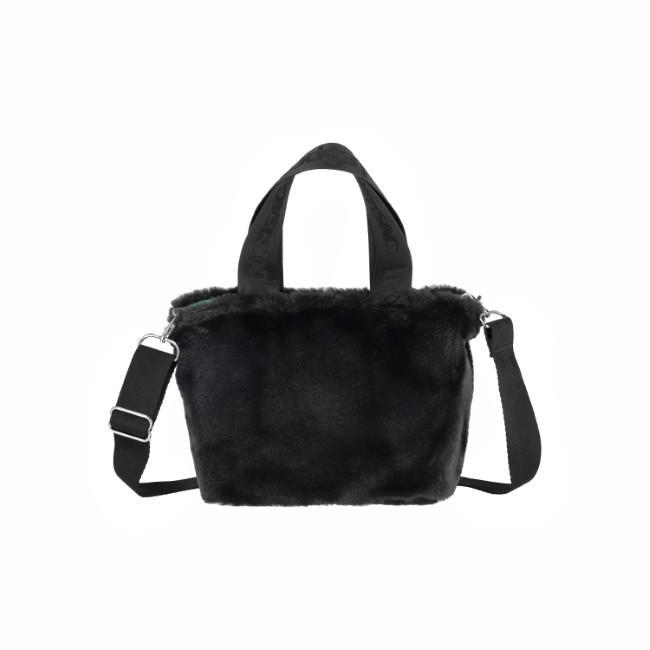 LeSportsac FUR E/W TOTE In BLACK FLUFFY FUR L3029LD20W25
