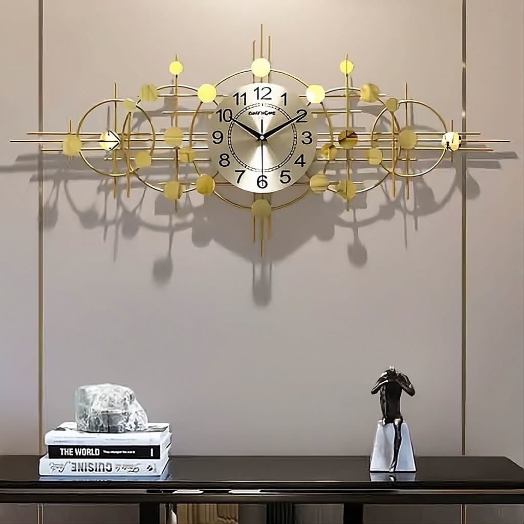 See Shop ID - TaffHOME Jam Dinding Elegan European Style Iron Silent Movement 90cm - OG-42