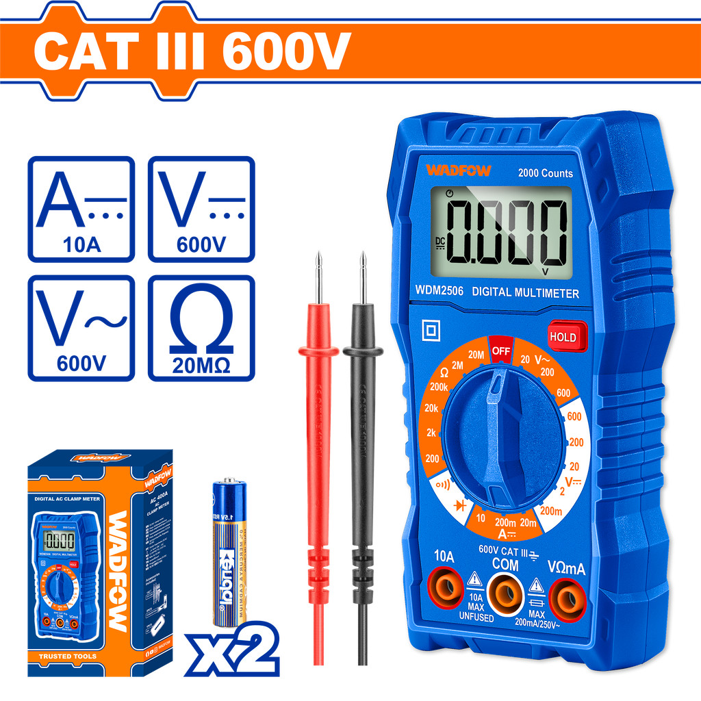 [WDM2506] WADFOW Multimeter Digital AC/DC (600V) Voltage Tester / Multitester Digital/Avometer Digit