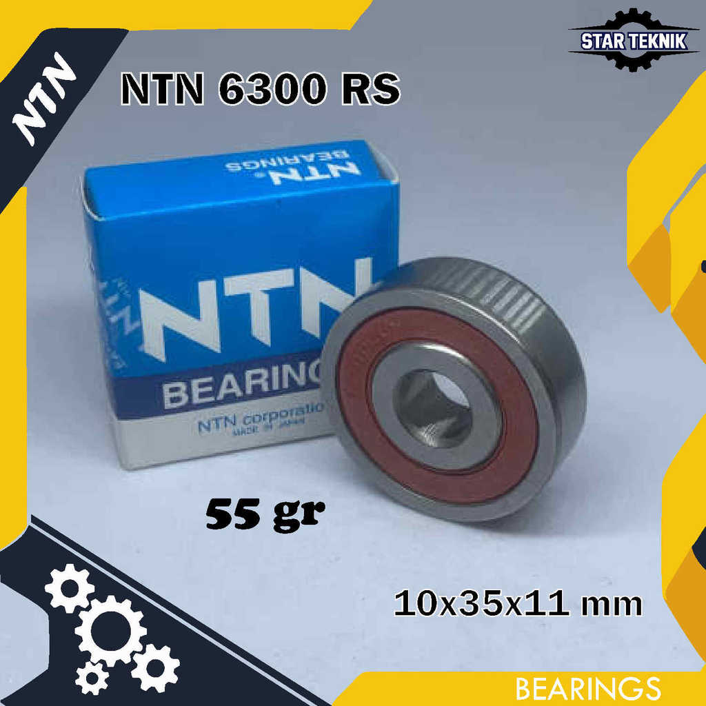 LAHER BEARING NTN 6300 RS 2RS LLU Tutup Karet Original Japan Presisi | Bering Roda Depan Motor 10x35