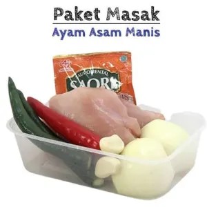 PAKET AYAM ASAM MANIS ( 1/4 FILLET DADA + 1 BOMBAY+ SAORI SAUS ASAM) 1per pack