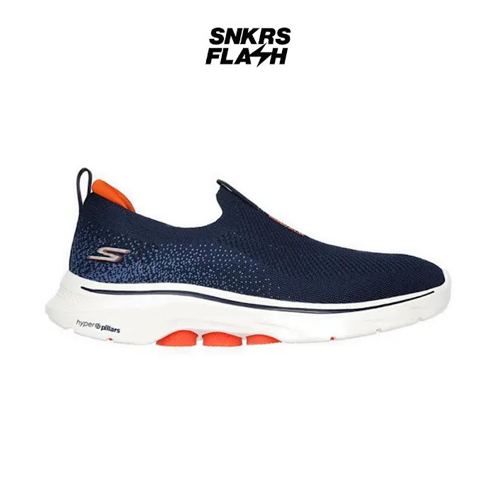 SKECHERS Go Walk 7 Navy Orange Sepatu Casual Pria - 216633WWNVOR - Size 45