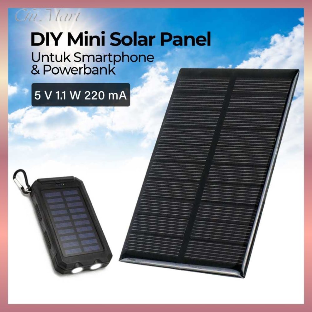 Taffware Solar Panel Mini Polycrystalline Diy Power Bank 5V 1.1W 220Ma