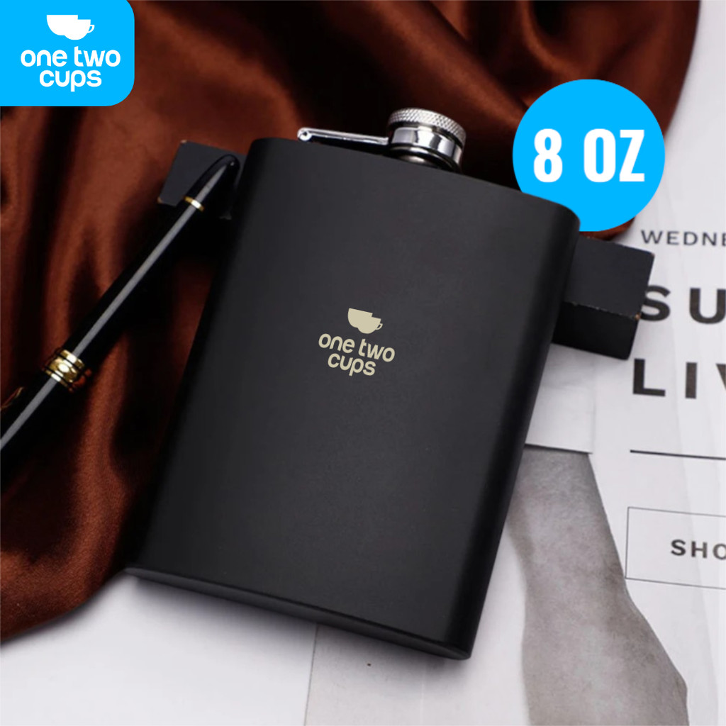 Botol Hip Flask Saku Tempat Minuman Wine Whiskey Hitam Retro 6oz 8oz Stainless Steel Anti Bocor