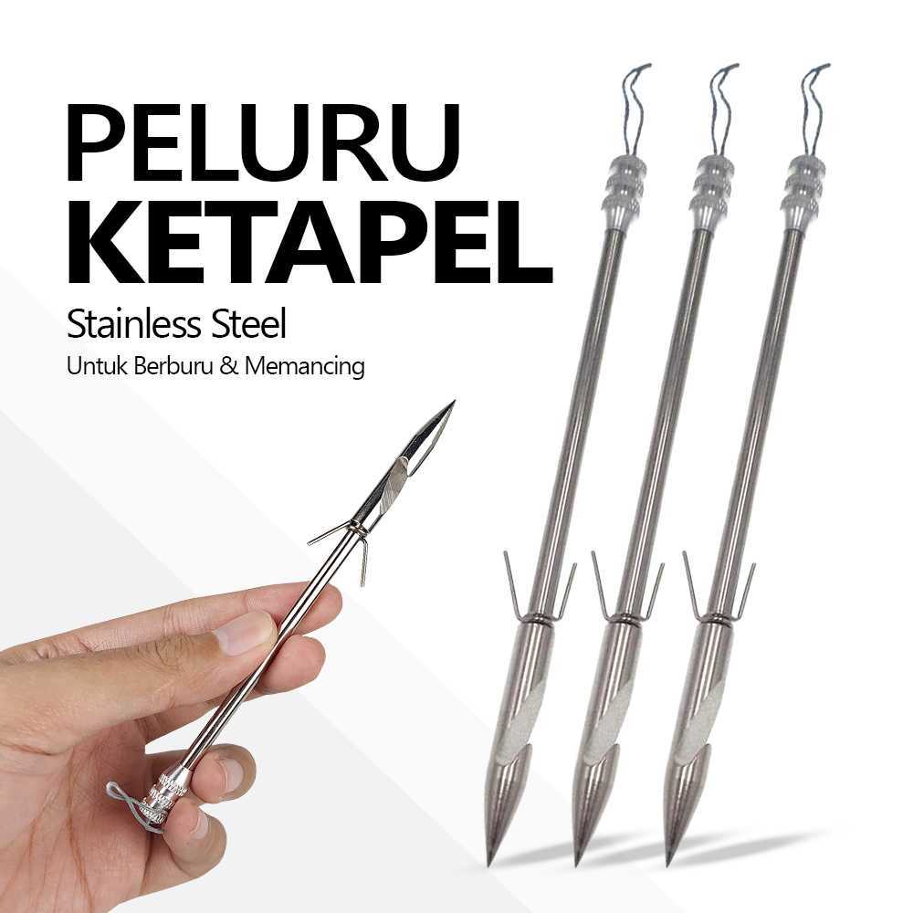 Peluru Ketapel Stainless Steel Slingshot Catapult Dart 3 PCS - YB004