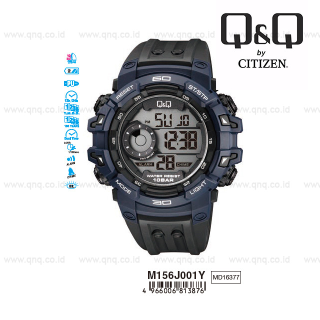 TERBARU Q&Q QnQ QQ Original Jam Tangan Digital - M156 M156J Water Resist