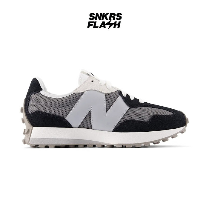 NEW BALANCE 327 Black Light Out Grey Sepatu Sneakers Unisex - U327LNB - Size 40.5
