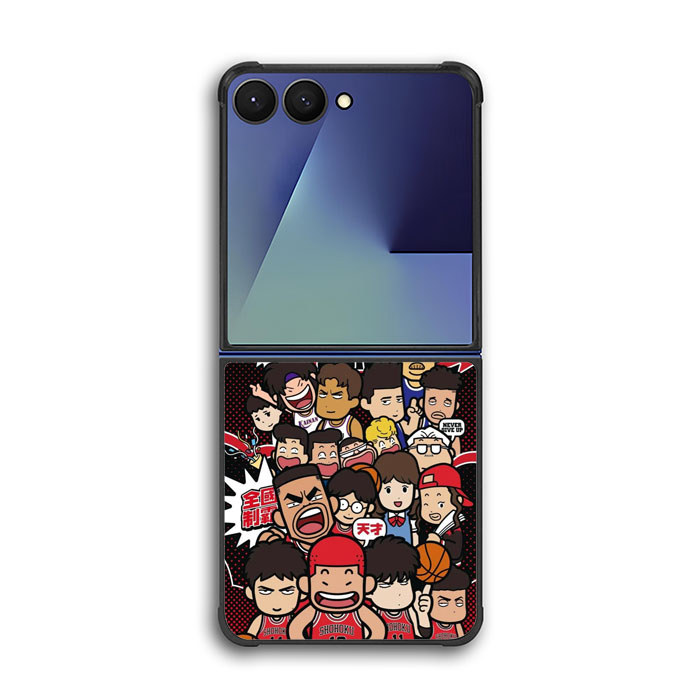 Case Casing Softcase Hybrid Samsung Galaxy Z Flip 7 6 5 4 3 Slam Dunk Chibi Team Art