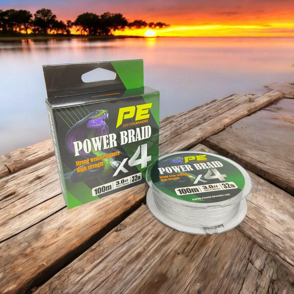 Senar Tali Pancing PE X4 Braided 100 Meter Kuat Lentur Anti Kusut Casting Laut Kolam Air Tawar Murah