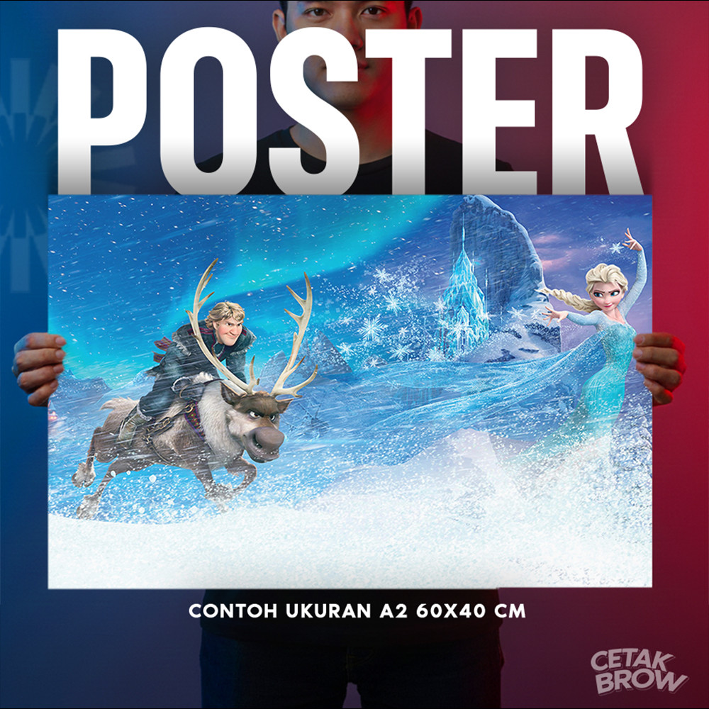 Poster Frozen Olaf Warm Hugs & Summer Hiasan Dinding Kamar Anak Dekorasi Dinding Unik Keren Art