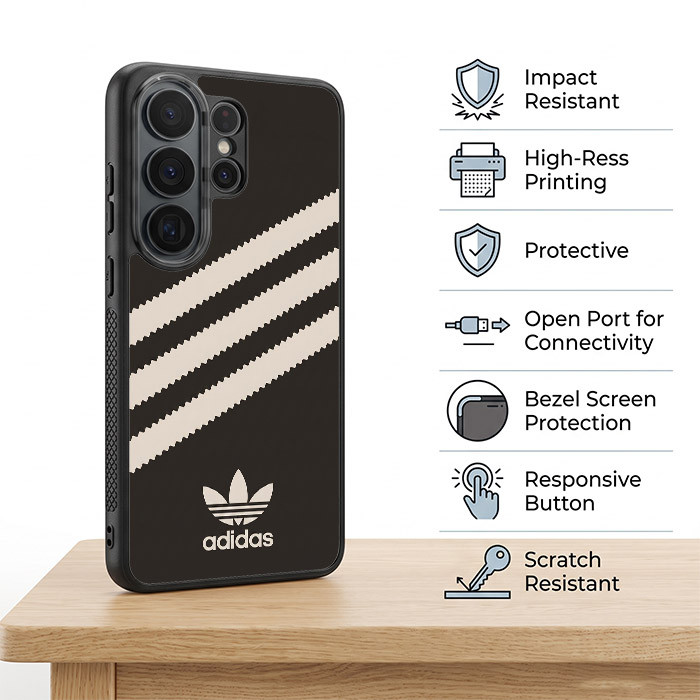 Case Casing Samsung S26 S25 S24 S23 S22 S21 S20 FE Ultra Plus Edge Adidas Minimal Cream Luxe AH0714 