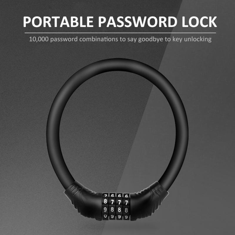 Kunci Gembok Sepeda Kabel Baja PVC Zinc Alloy Kode Angka 4 Digit - GT42