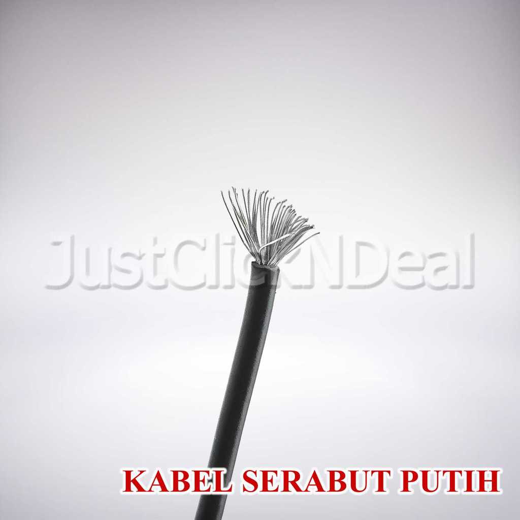 Kabel Elektronik 18 Awg Hitam Serabut Putih