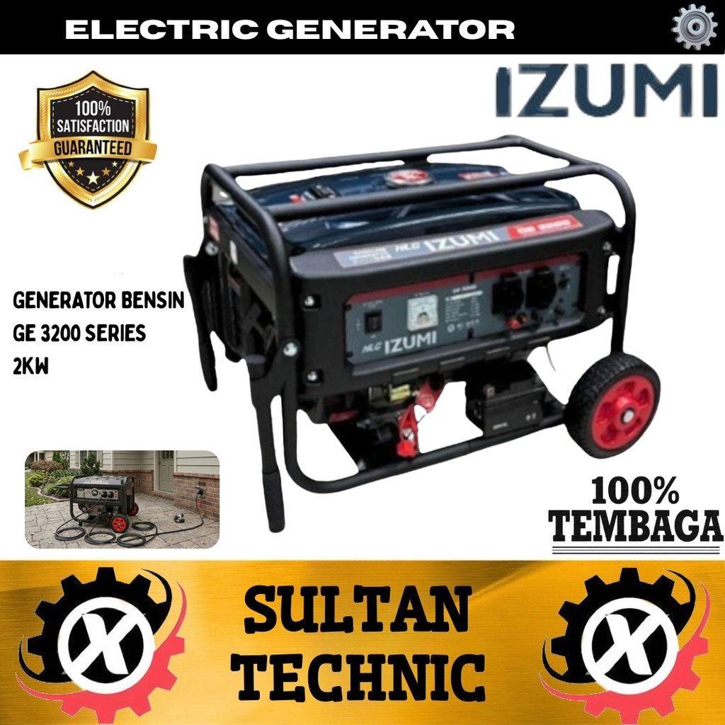 GENSET BENSIN 2,5 KVA 2KW IZUMI NLG  GENERATOR GE 3200 GENSET BENSIN 2000 WATT GENERATOR 2,5 KVA GEN