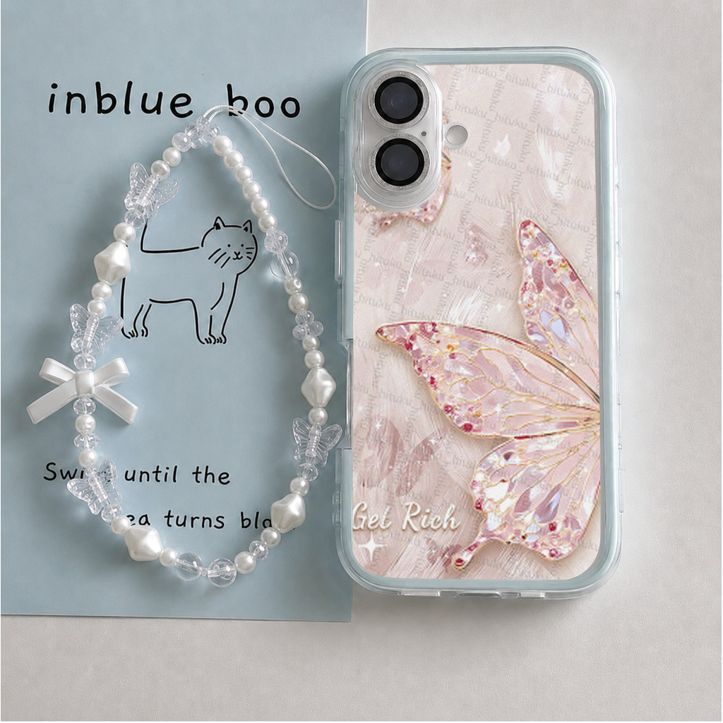 Kupu-Kupu Hologram Mewah Aesthetic Case Iphone 17 Pro Max 13 Pro Max15 Pro Max 15 Plus 11 14 Pro Max
