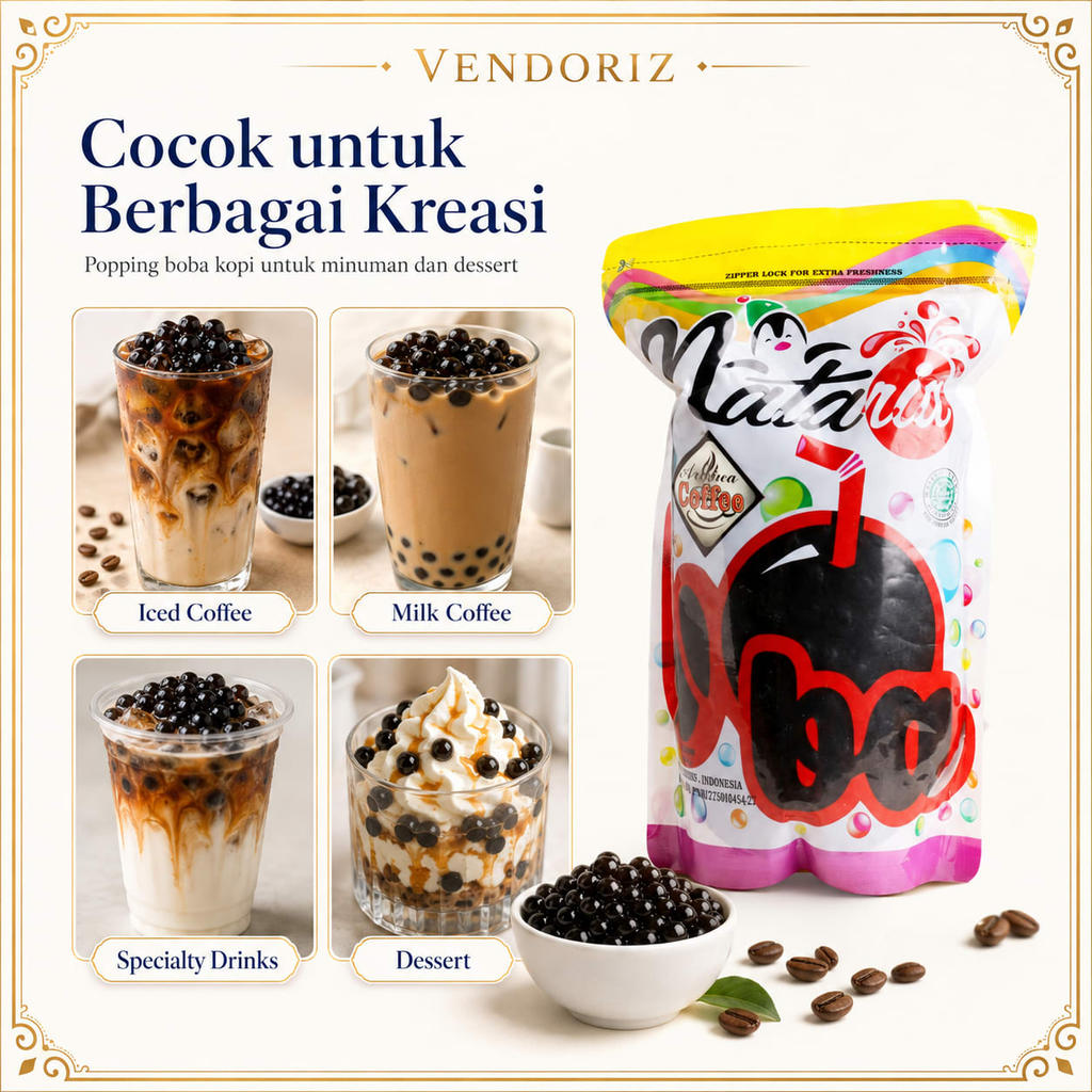 Nataria Popping Boba Coffee 500g Topping Minuman
