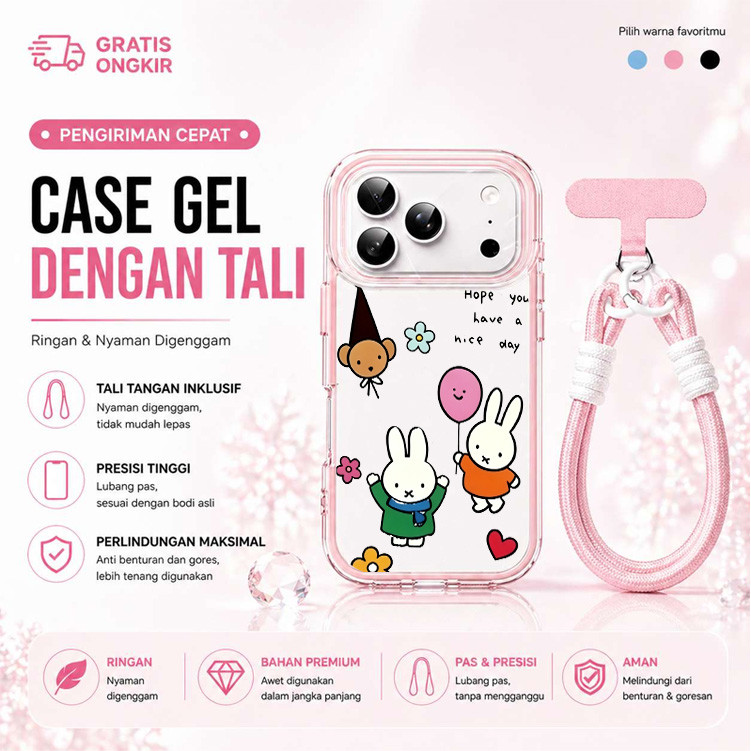 Kelinci Putih 3 In 1 [Set Tail] Case Realme Note 80 70 C85 Pro 60X C75X Case