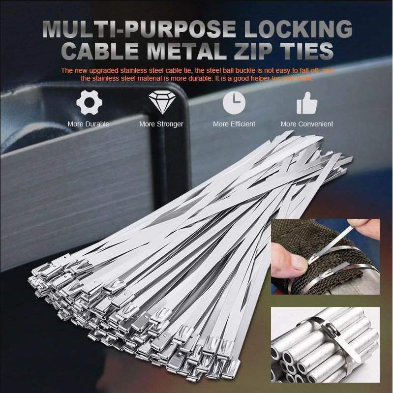 ISFRIDAY Kabel Ties Stainless Steel Multifunctional 4.6x300mm 20 PCS - IF1