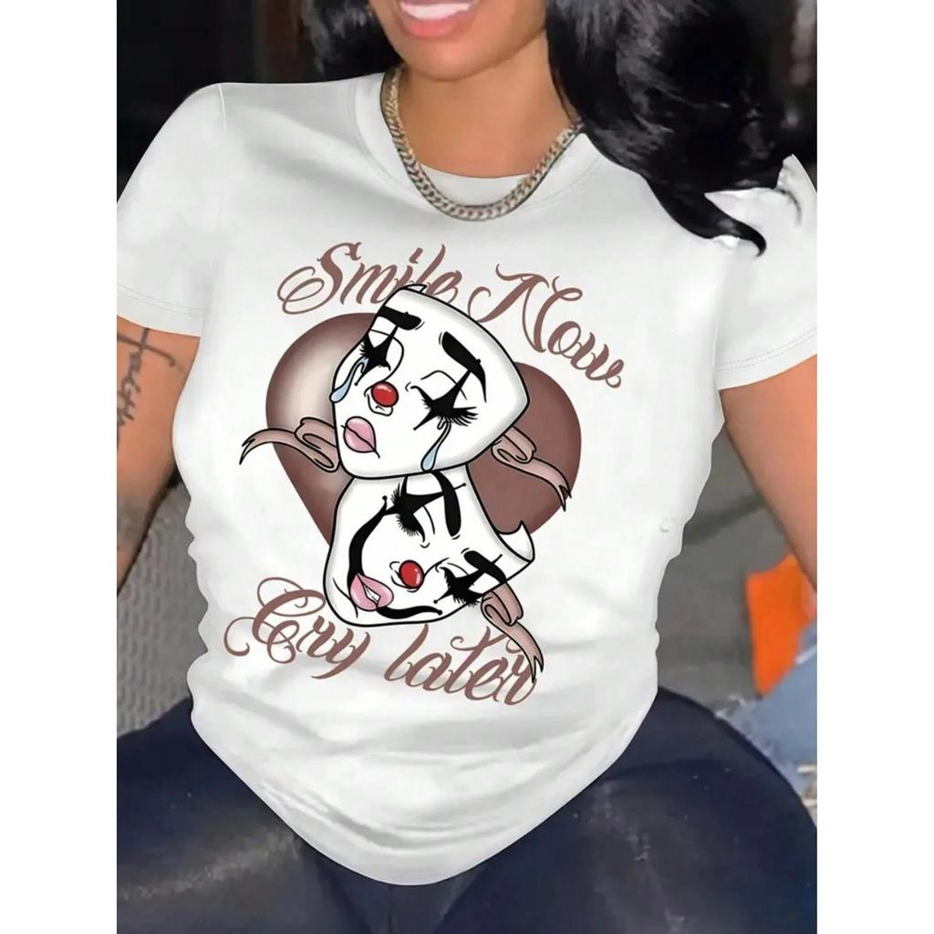 Quirky and Inspiring T - Shirt: Embrace a Positive Vibe with the "Smile Now Cry Later" Design - Idea