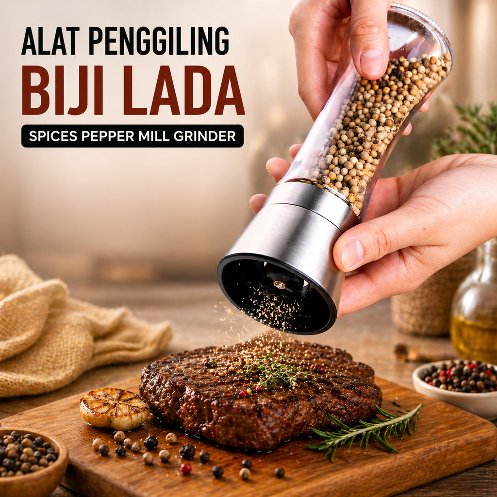 Leten Penggiling Lada Adjustable Salt Pepper Mill Grinder - 9179