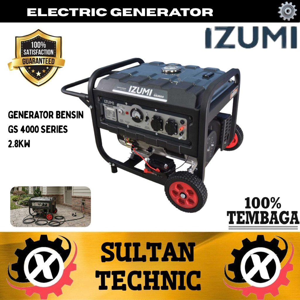 GENSET BENSIN 3,5 KVA 2.8KW IZUMI NLG  GENERATOR GS 4000 GENSET BENSIN 3000 WATT GENERATOR 3,5 KVA G