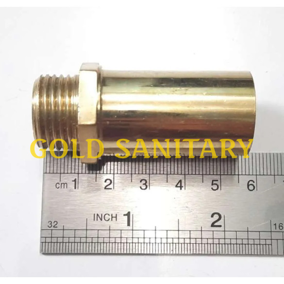 KUNINGAN Sok Sambungan Kran Keran KUNINGAN Asli Panjang Ukuran 1/2" Inch