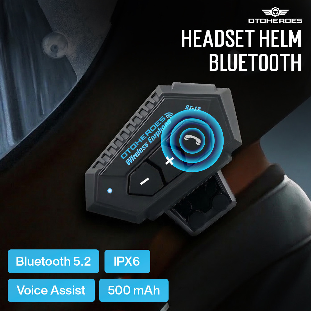 Headset Helm Bluetooth Call Music Waterproof 500mAh - BT-12