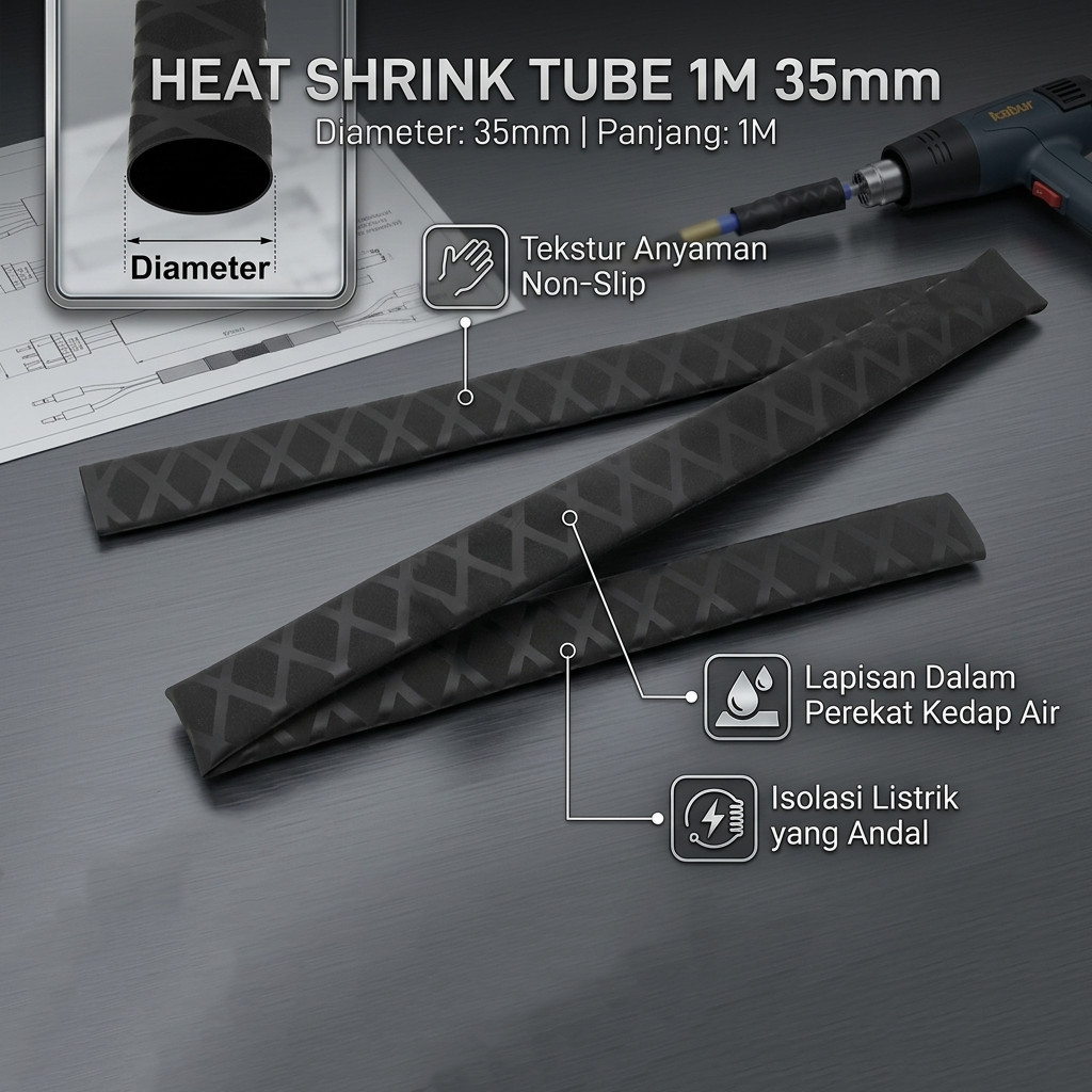 MTLAS Selongsong Pelapis Kabel Insulasi Heat Shrink Tube 1M - JSHR-183