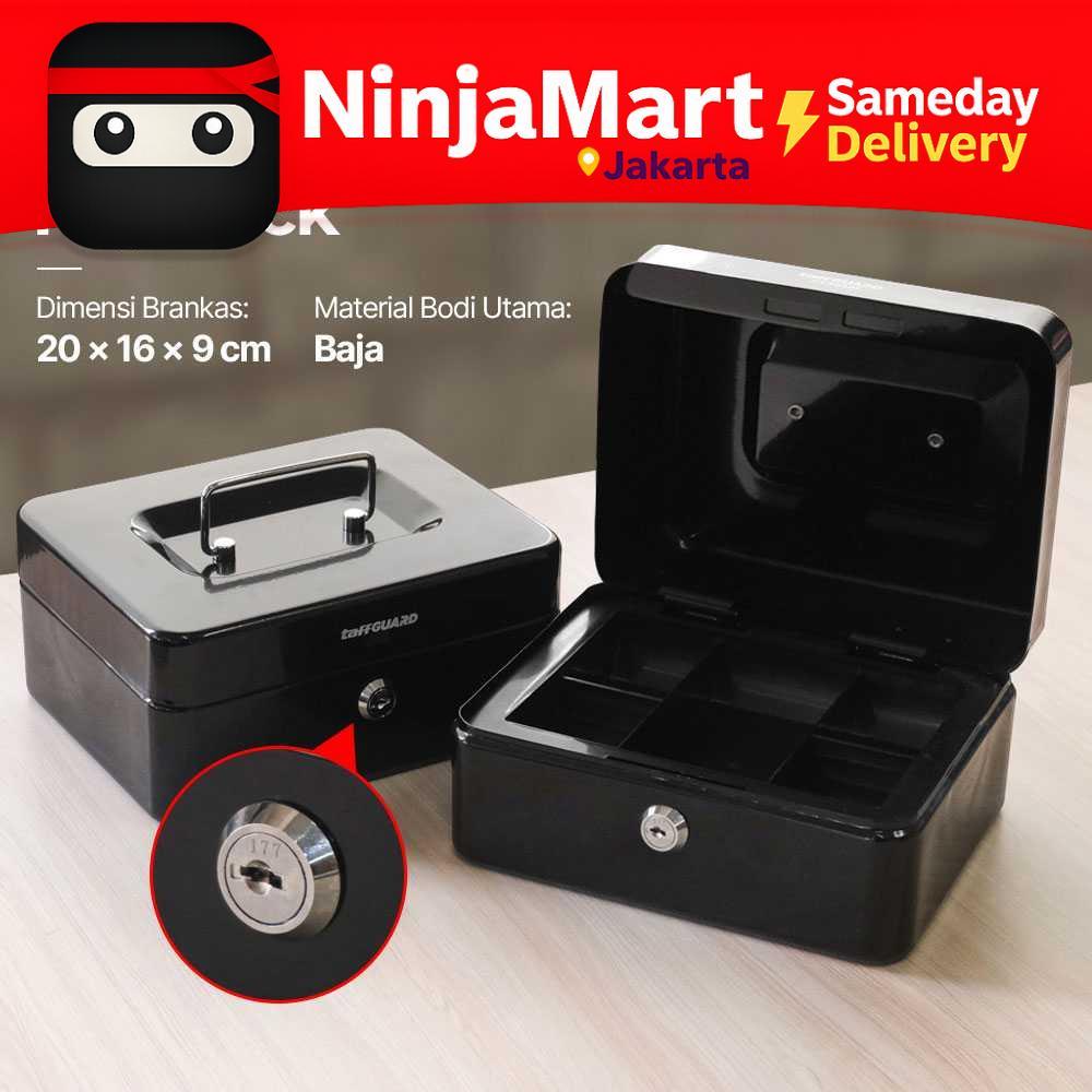 [ NinjaMart Jakarta ]  Brankas Kotak Uang Dokumen Cashbox Key Lock 20x16x9cm - 200A