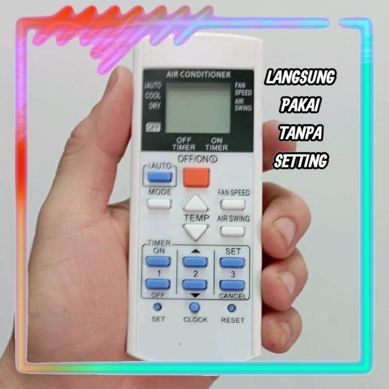 Remot Remote AC Universal Tanpa Setting Panasonic CS-LN/YN/PN 5/7/9/12 UKJ/TKJ (LANGSUNG PAKAI)