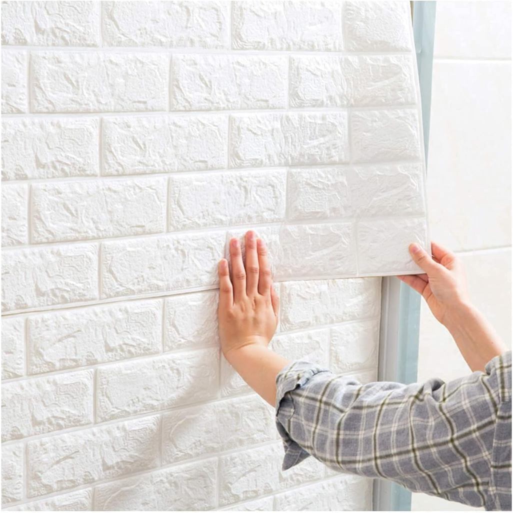Wallpaper Dinding 3D Foam Brick Sticker Bata Embossed Tebal Waterproof Dekorasi Rumah Tonchean TC073