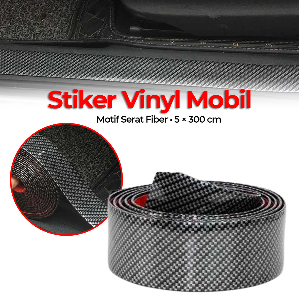 KARLOR Vinyl Mobil Carbon Fiber Rubber Strip Bumper Guard 5x300cm - TAA749