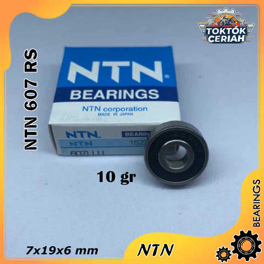 BEARING NTN 607 RS Tutup Karet Original Jepang | Laher Motor Presisi Kualitas Terbaik High Quality