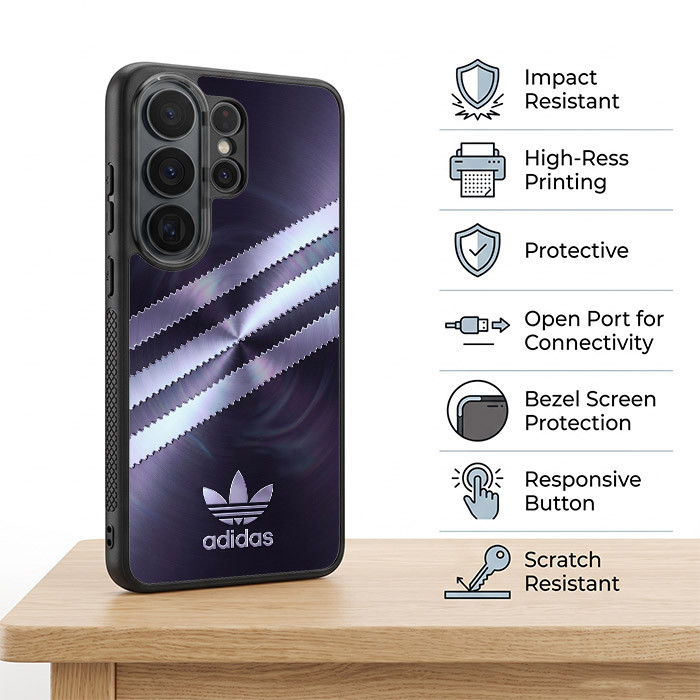 Case Casing Samsung S26 S25 S24 S23 S22 S21 S20 FE Ultra Plus Edge Adidas Cosmic Metallic Swirl AH07
