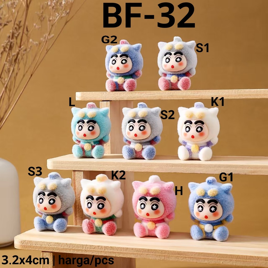 BF-32 Resin clay goody bag manyue decoration 3d diy crayon sinchan bludru velvet biru pink putih tos