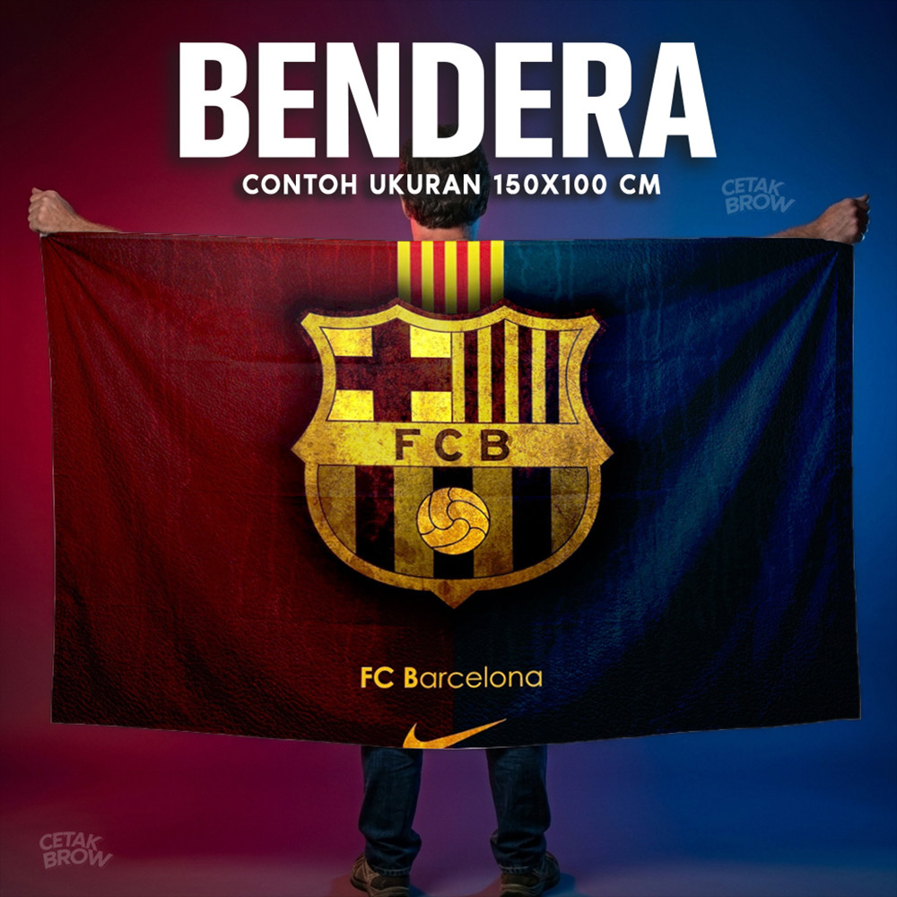 Bendera FC Barcelona Mes Que Un Club Motto Hiasan Dinding Kamar Minimalis Dekorasi Dinding Keren Art