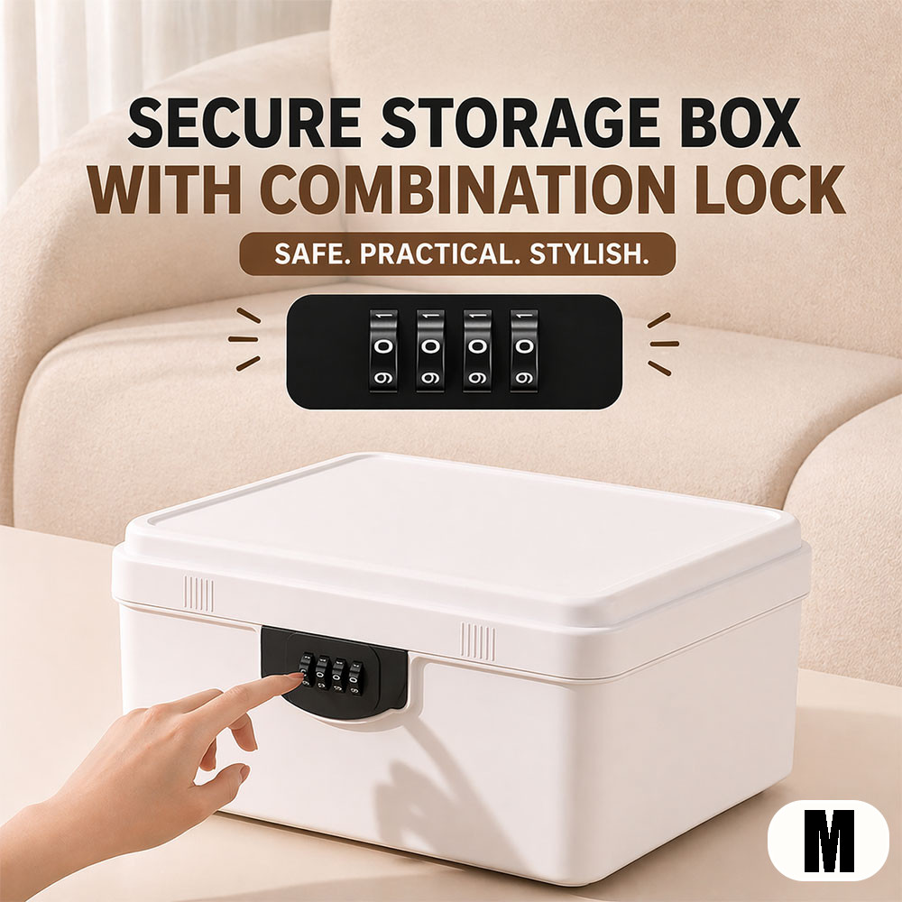 Ram Kotak Brankas Penyimpanan Safety Box Portable 4 Digit Password - 7710