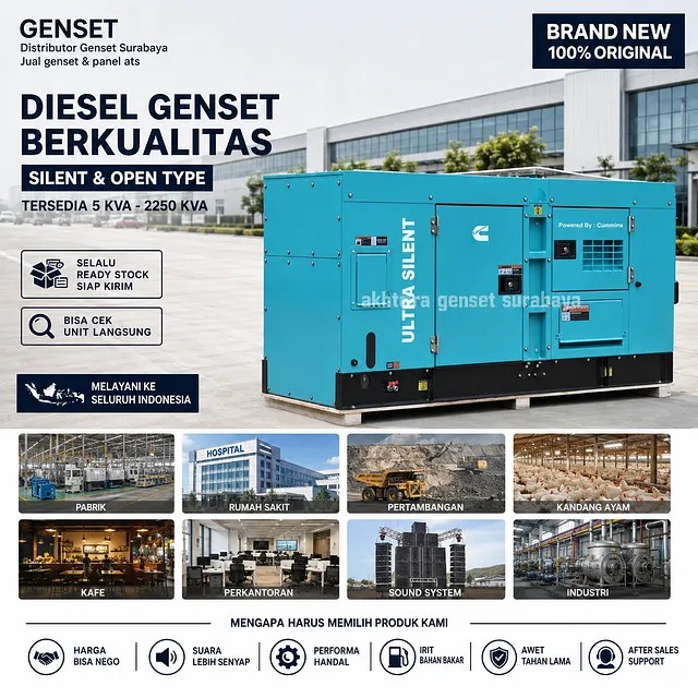 Jenset - Generator Genset Generator Cummins 20 Kva