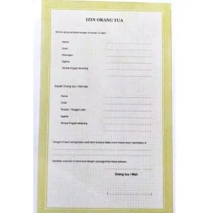 Izin Orang Tua Harga