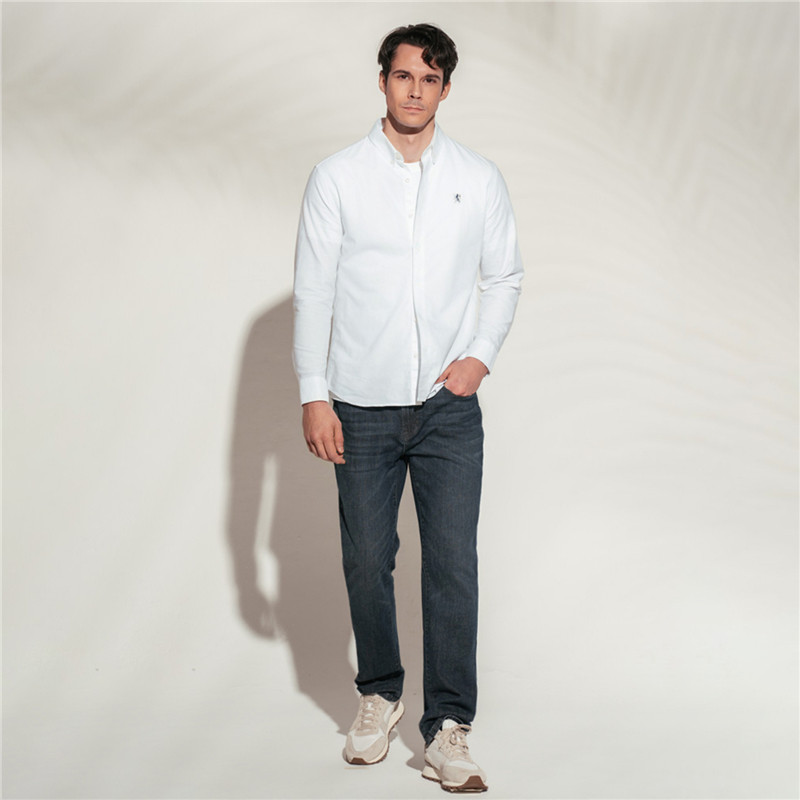 Giordano Men's Long Sleeve Mini Lion Shirt 0104607301