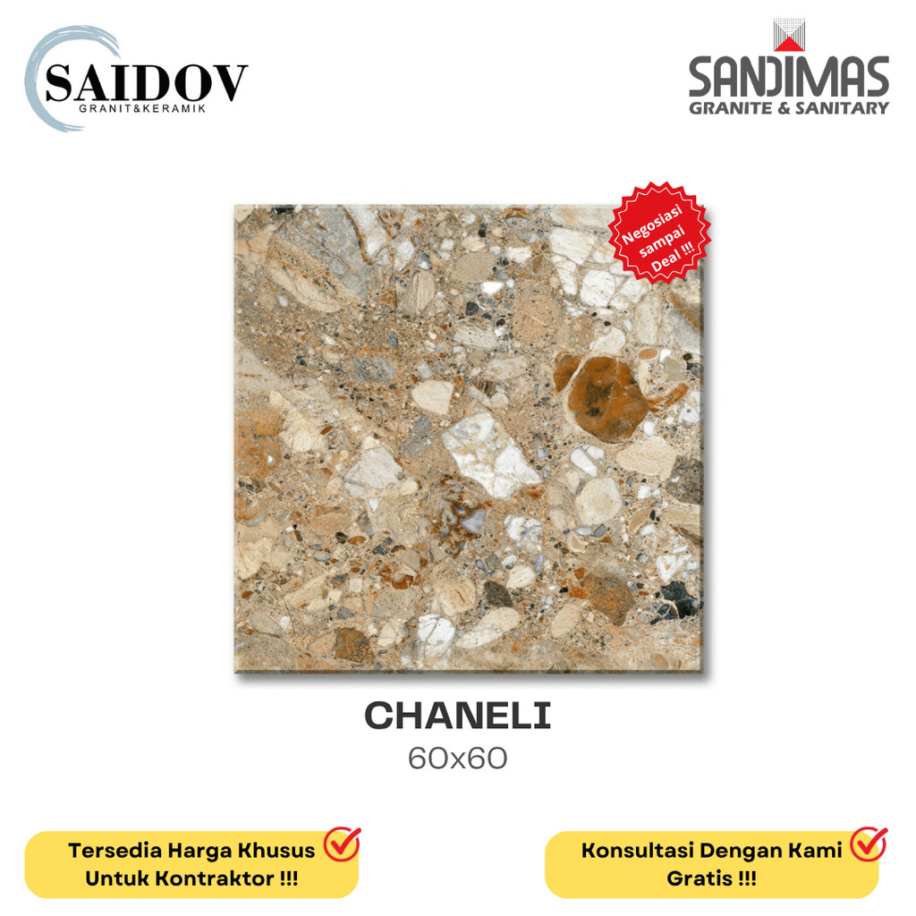 SANDIMAS LANTAI GRANIT CHANELI 60X60 POLISHED