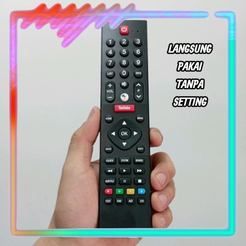 Remot Remote Android TV Non Voice Universal Tanpa Setting Panasonic TH-43/49/55GX400G TH-43/50/55HX6
