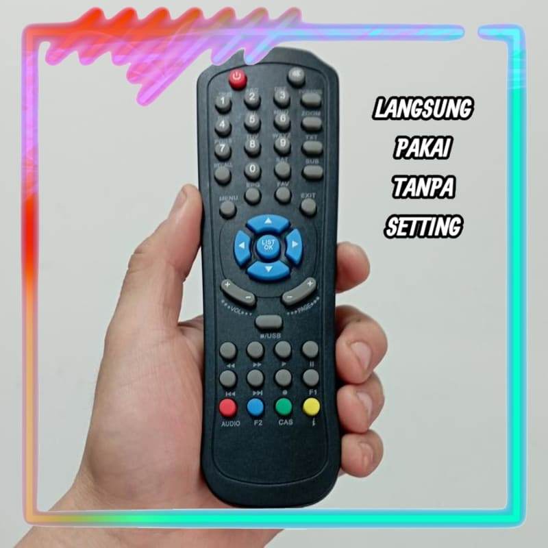 Remot Remote Reciever Parabola MPEG4 Universal Tanpa Setting Nex Parabola Combo Kuning Hijau Biru (L