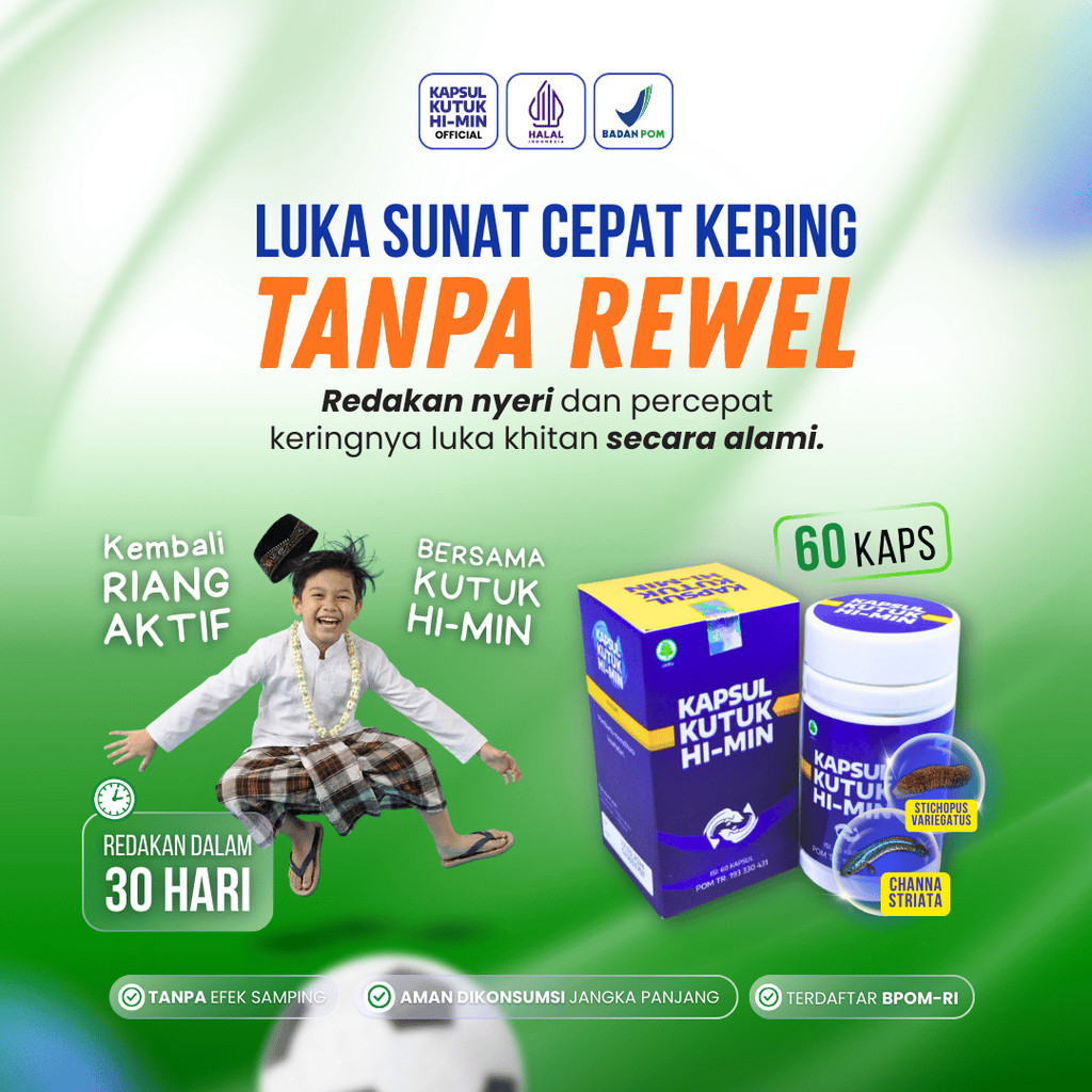 [ PAKET TUNTAS 3 Botol ] Kapsul Kutuk Hi-Min Suplemen Pemulihan Khitan Sunat Anak Ekstrak Ikan Gabus
